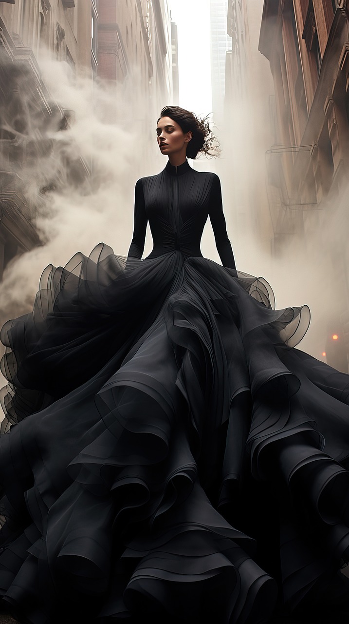 vestido novia negro